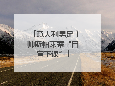 意大利男足主帅斯帕莱蒂“自宣下课”